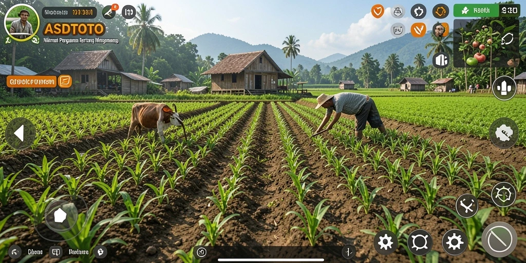 Tampilan gameplay ASDTOTO menampilkan aktivitas bertani yang menyenangkan.