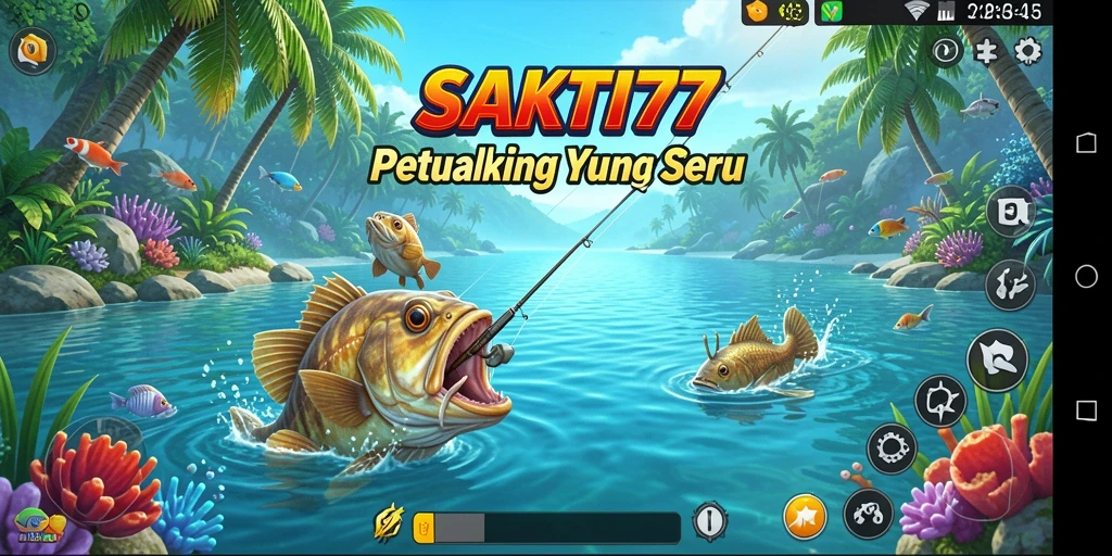 Screenshot gameplay SAKTI77 menampilkan aksi memancing yang mendebarkan.