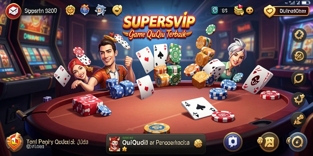 Tampilan menarik dari gameplay QiuQiu di SUPERSVIP.